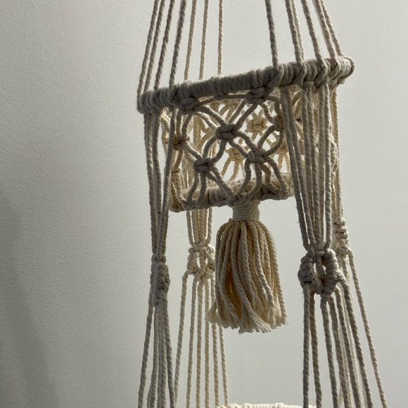 NWOT Macrame Two Tier Large Basket - Picture 5 of 10